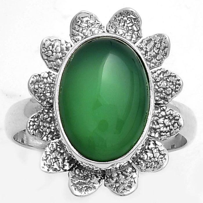 Natural Green Onyx Ring size-9 SDR175746 R-1241, 10x14 mm