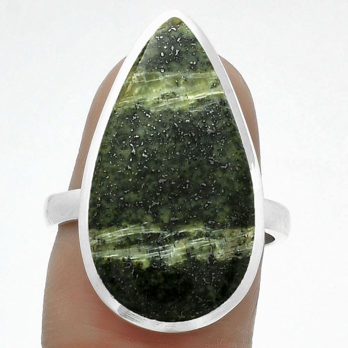 Natural Chrysotile Ring size-7.5 SDR175924 R-1004, 13x24 mm
