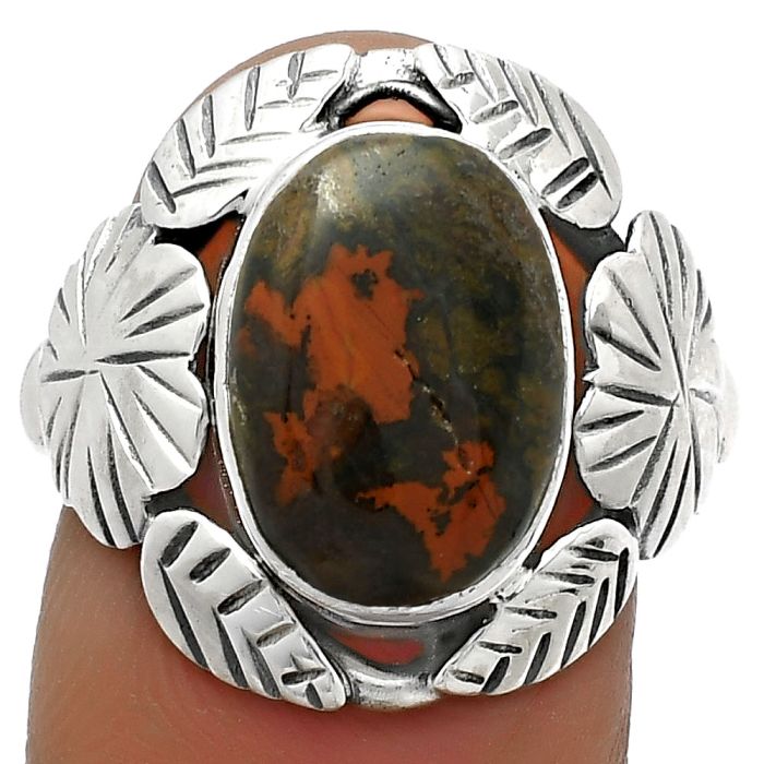 Southwest Design - Rare Cady Mountain Agate Ring size-7.5 SDR176247 R-1352, 9x13 mm