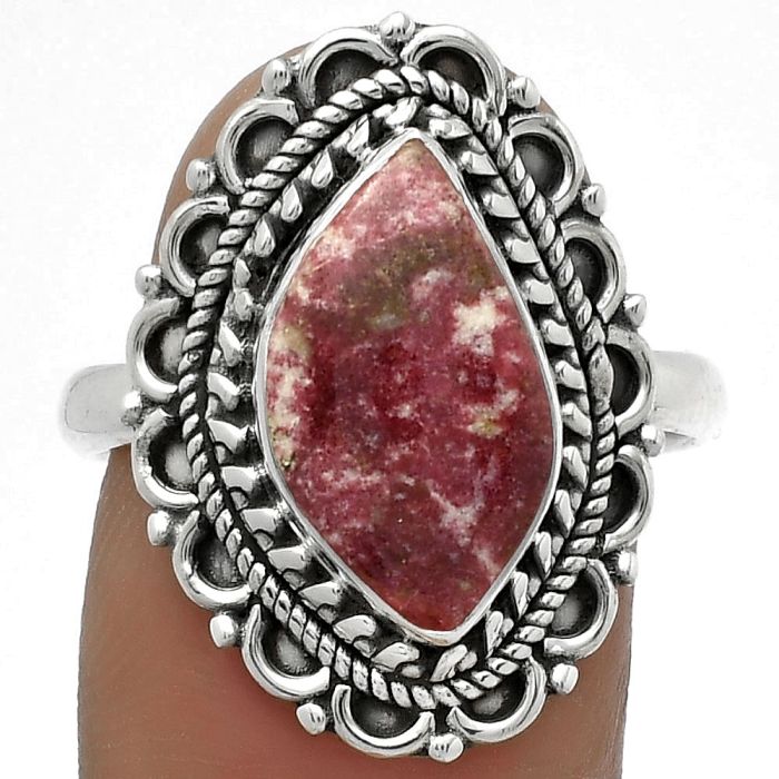 Natural Pink Thulite - Norway Ring size-9 SDR176494 R-1256, 9x15 mm