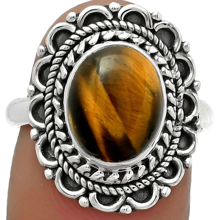 Natural Tiger Eye - Africa Ring size-7 SDR176522 R-1256, 9x11 mm