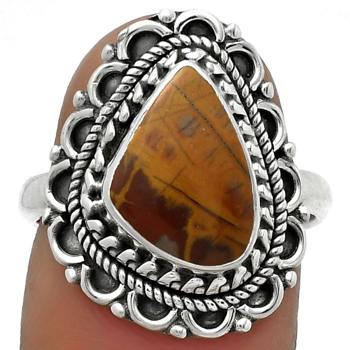 Natural Noreena Jasper Ring size-7.5 SDR176526 R-1256, 9x12 mm