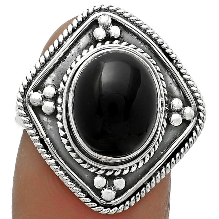 Natural Black Onyx - Brazil Ring size-7 SDR176596 R-1258, 9x11 mm