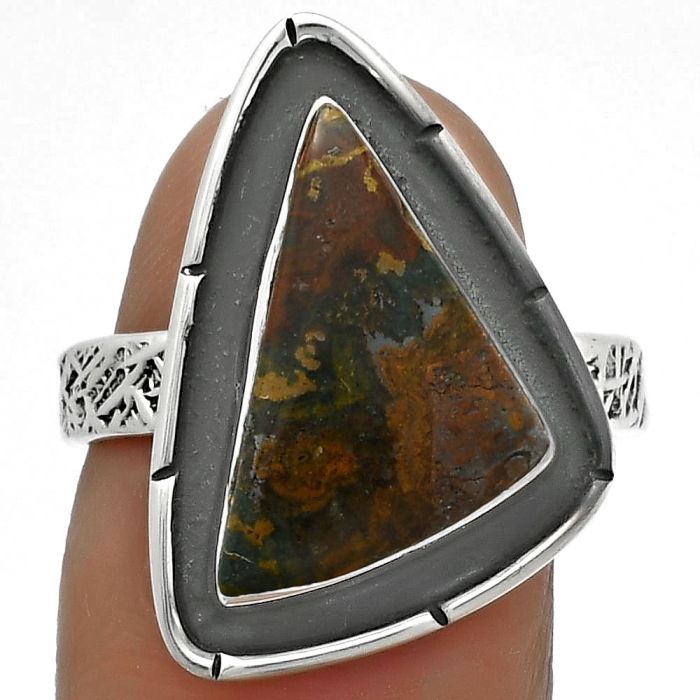 Natural Rare Cady Mountain Agate Ring size-8 SDR176691 R-1688, 10x17 mm