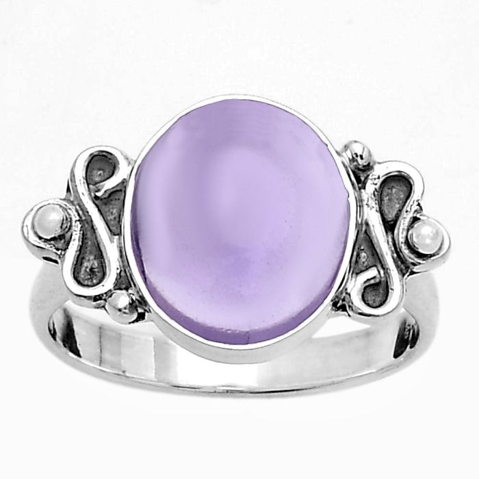 Natural Amethyst Cab - Brazil Ring size-7 SDR177113 R-1118, 10x12 mm