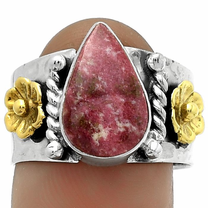 Two Tone - Pink Thulite - Norway Ring size-8 SDR177269 R-1481, 9x14 mm