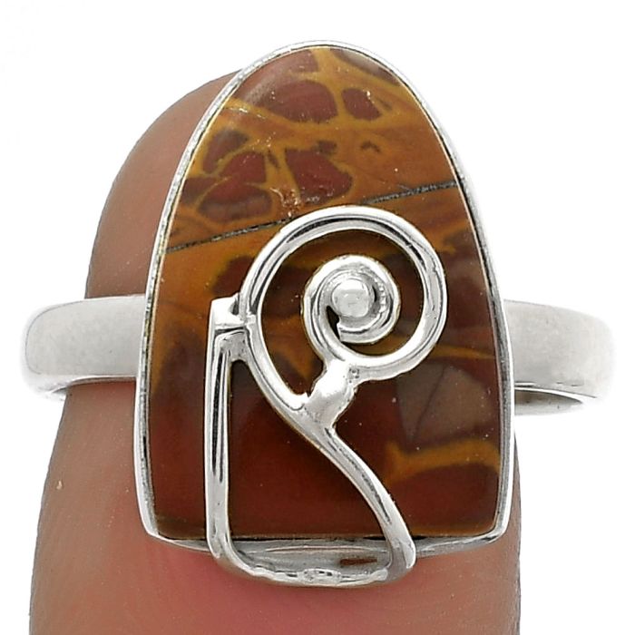 Natural Noreena Jasper Ring size-8.5 SDR177361 R-1478, 12x17 mm