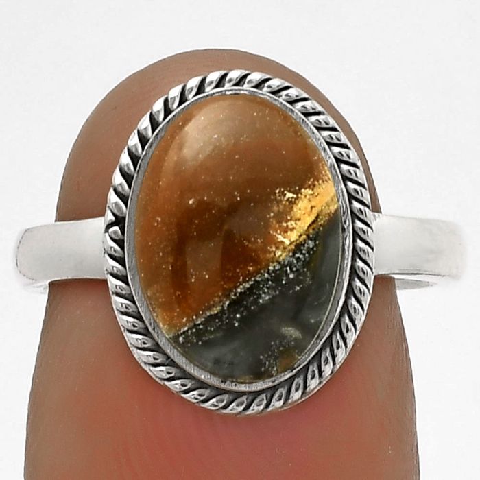 Natural Tabu Jasper Ring size-7 SDR177452 R-1009, 9x12 mm