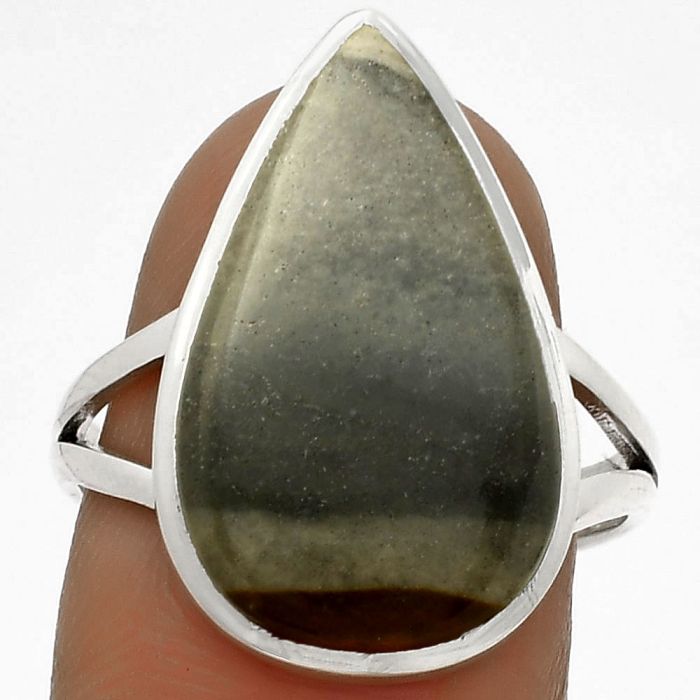 Natural Polygram Jasper Ring size-8.5 SDR177541 R-1005, 12x21 mm