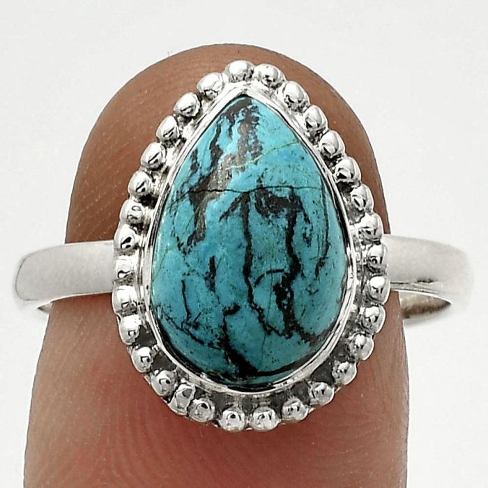 Natural Shattuckite - USA Ring size-8.5 SDR177629 R-1071, 9x13 mm