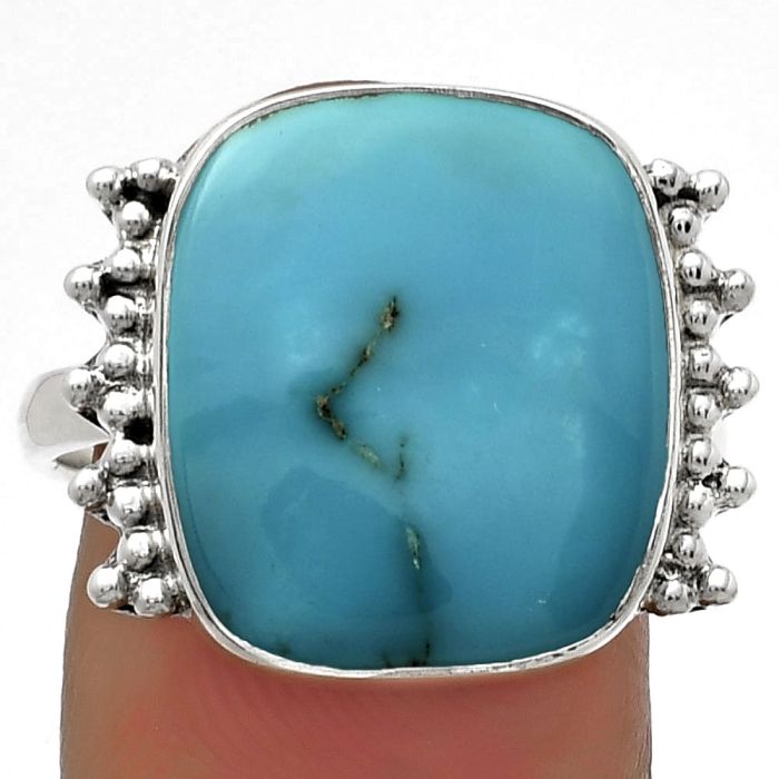 Natural Turquoise Morenci Mine Ring size-8.5 SDR177889 R-1223, 14x16 mm