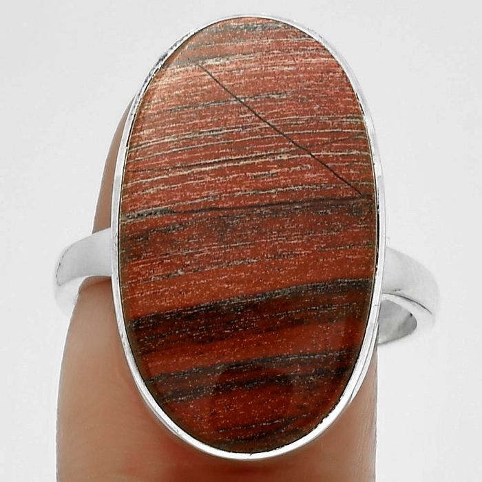 Natural Snake Skin Jasper Ring size-8.5 SDR178020 R-1001, 13x23 mm