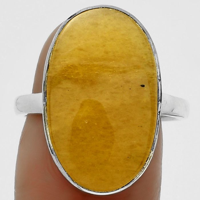 Natural Honey Aragonite Ring size-8.5 SDR178066 R-1001, 13x21 mm