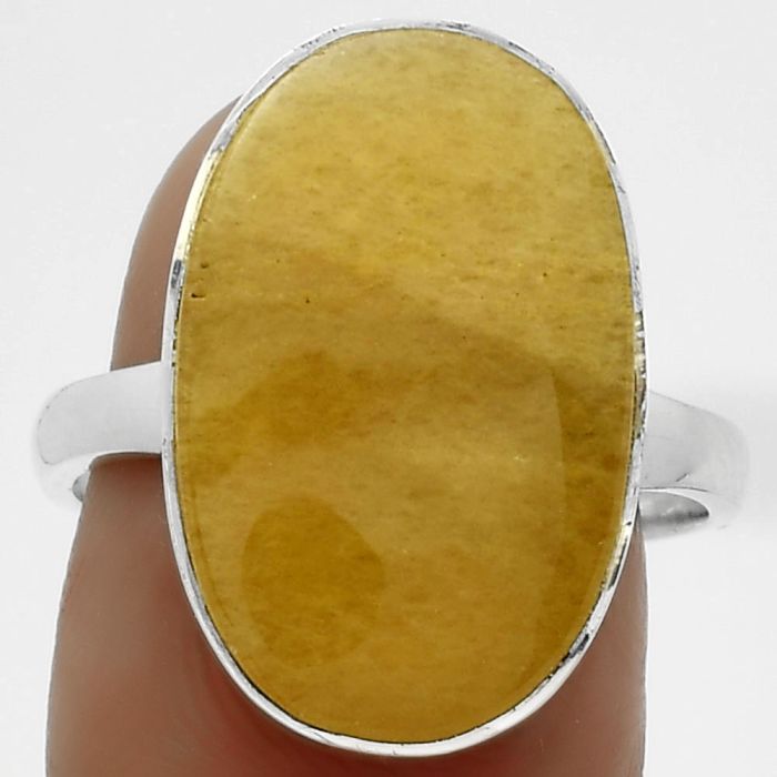 Natural Honey Aragonite Ring size-8.5 SDR178085 R-1001, 13x20 mm