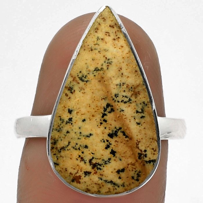 Natural Picture Jasper Ring size-7.5 SDR178134 R-1001, 12x21 mm