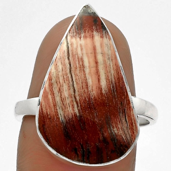 Natural Snake Skin Jasper Ring size-8.5 SDR178135 R-1001, 13x23 mm