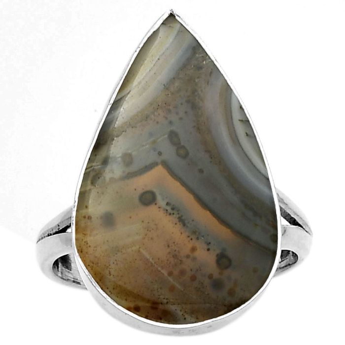 Natural Montana Agate - USA Ring size-8.5 SDR178169 R-1002, 14x24 mm