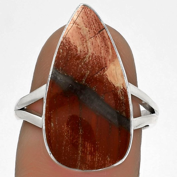 Natural Snake Skin Jasper Ring size-7.5 SDR178189 R-1002, 12x22 mm