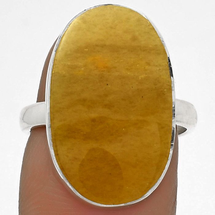 Natural Honey Aragonite Ring size-7 SDR178211 R-1001, 13x21 mm