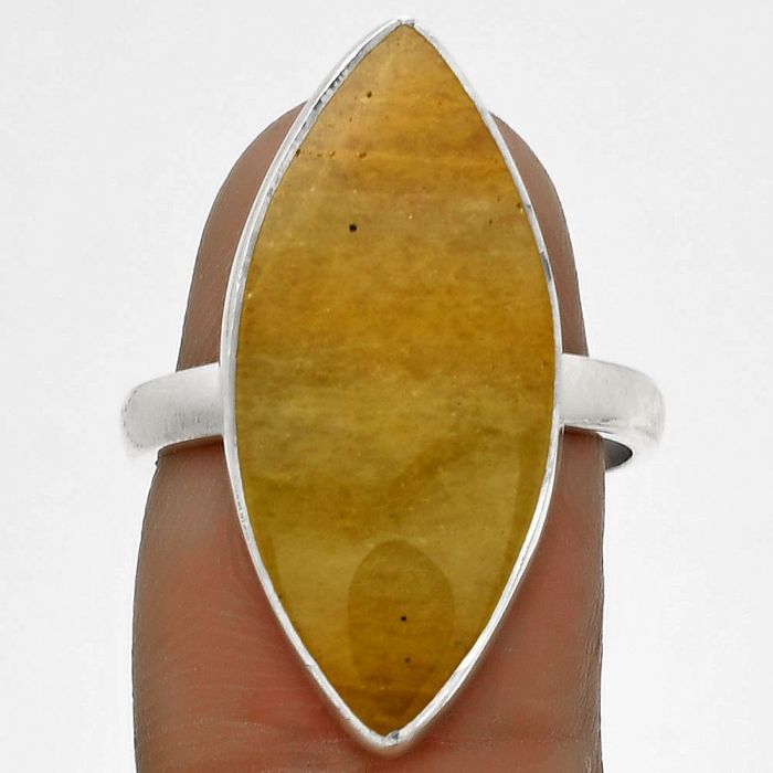 Natural Honey Aragonite Ring size-7.5 SDR178214 R-1001, 12x25 mm