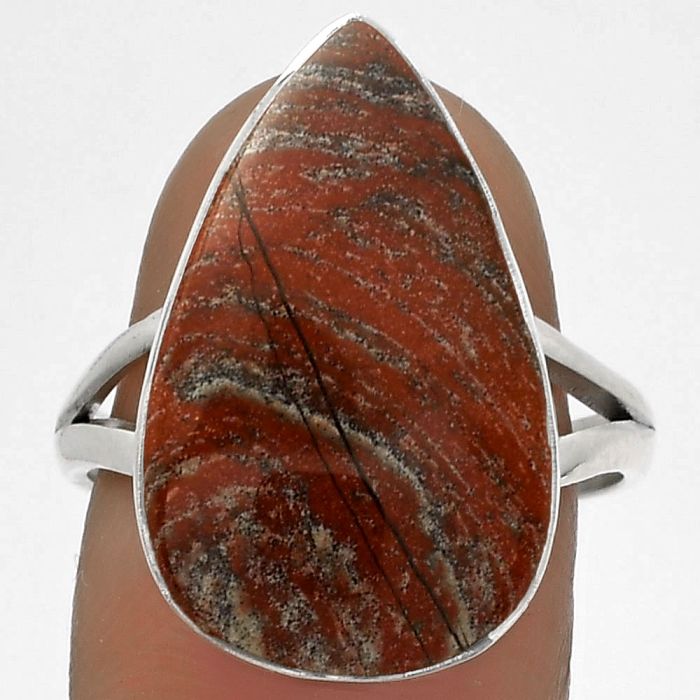 Natural Snake Skin Jasper Ring size-8.5 SDR178255 R-1002, 13x22 mm