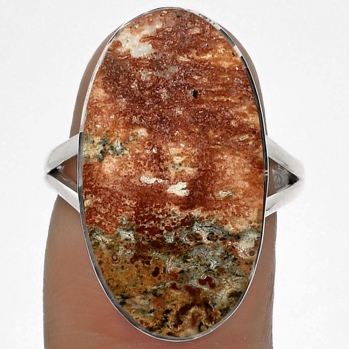 Natural Leopard Skin Jasper Ring size-7 SDR178282 R-1002, 13x23 mm