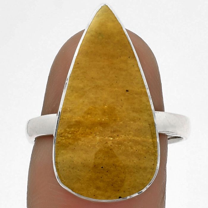 Natural Honey Aragonite Ring size-8.5 SDR178346 R-1001, 12x23 mm