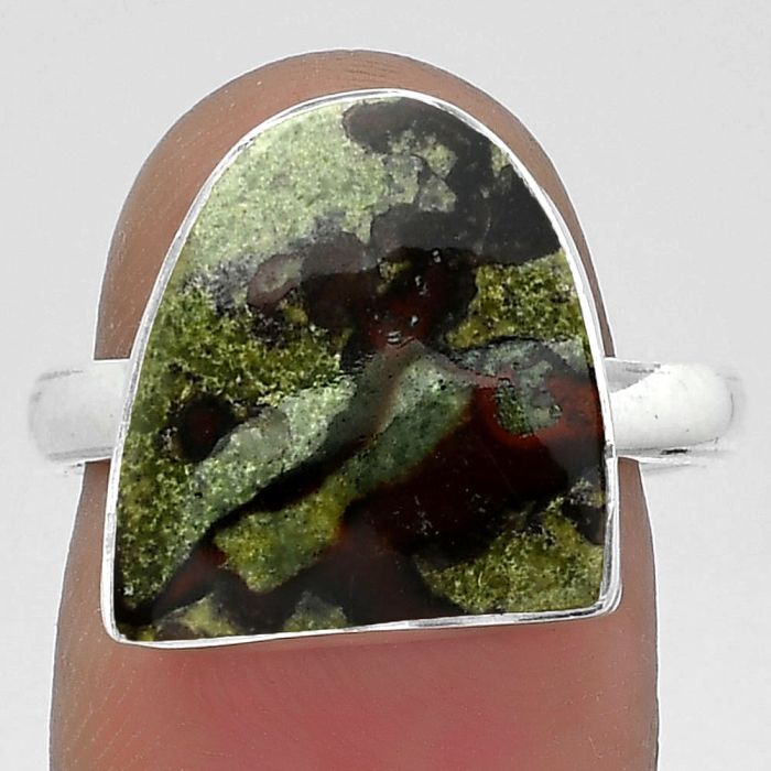 Dragon Blood Stone - South Africa Ring size-8.5 SDR178434 R-1001, 14x14 mm