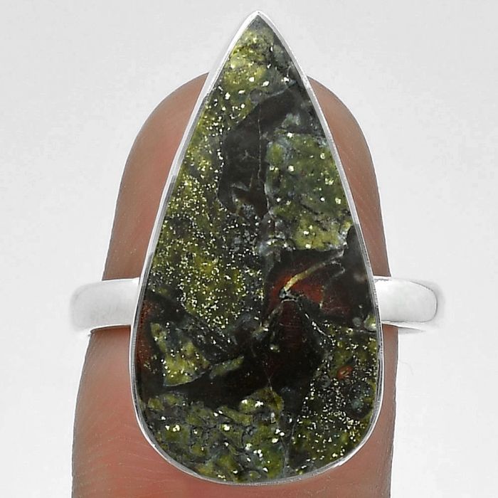 Dragon Blood Stone - South Africa Ring size-8.5 SDR178464 R-1001, 13x24 mm