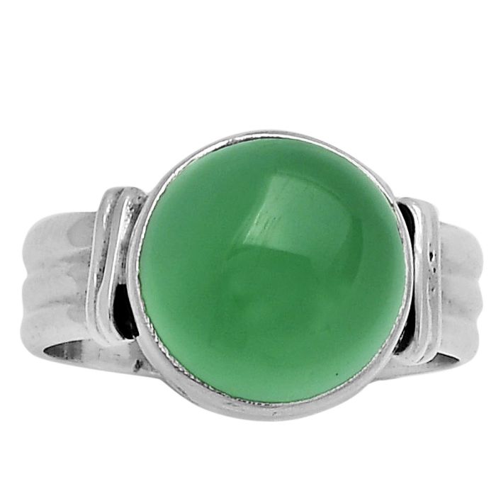 Natural Green Onyx Ring size-7.5 SDR178680 R-1470, 11x11 mm