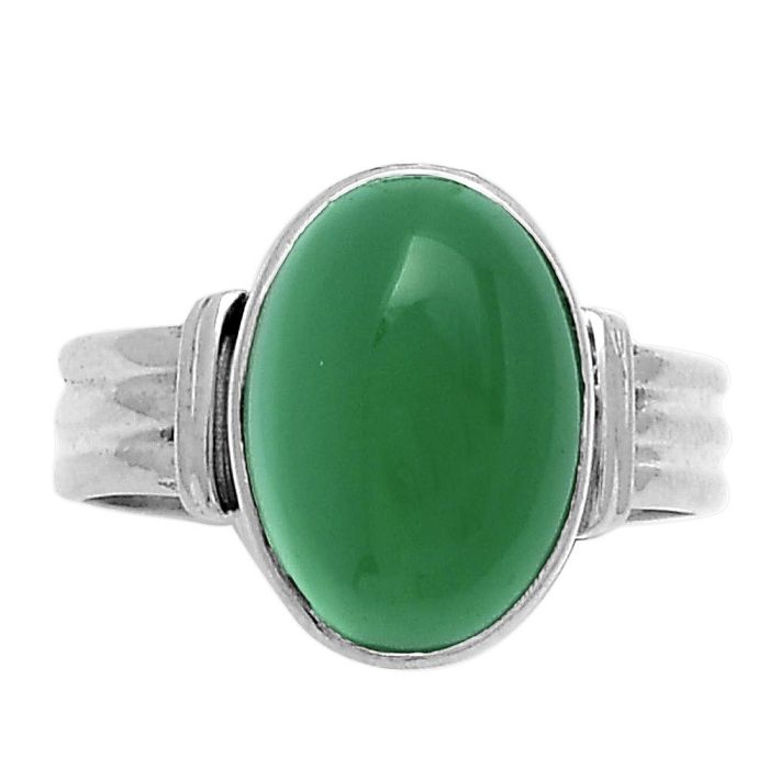 Natural Green Onyx Ring size-7 SDR178688 R-1470, 10x14 mm