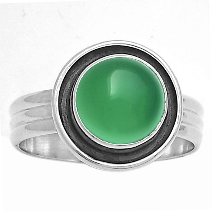 Natural Green Onyx Ring size-8 SDR178766 R-1468, 9x9 mm