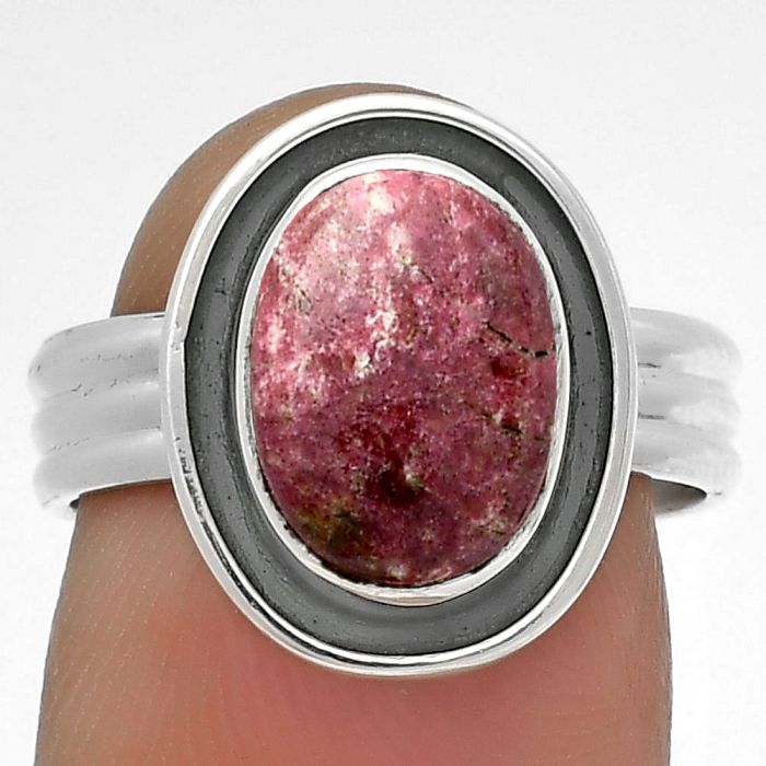 Natural Pink Thulite - Norway Ring size-7 SDR178767 R-1468, 8x12 mm