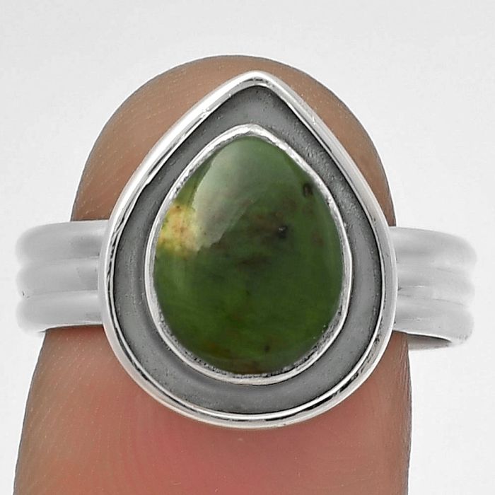 Natural Chrome Chalcedony Ring size-8 SDR178779 R-1468, 8x10 mm