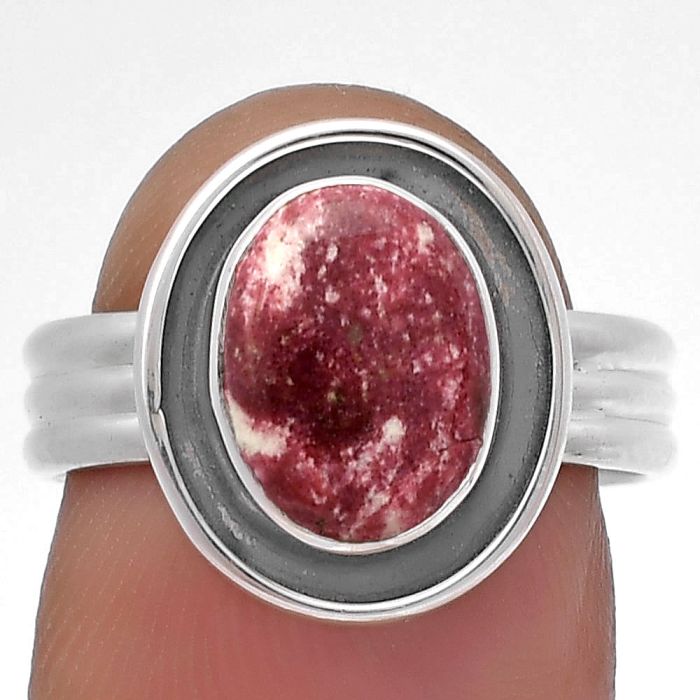 Natural Pink Thulite - Norway Ring size-7 SDR178799 R-1468, 8x10 mm