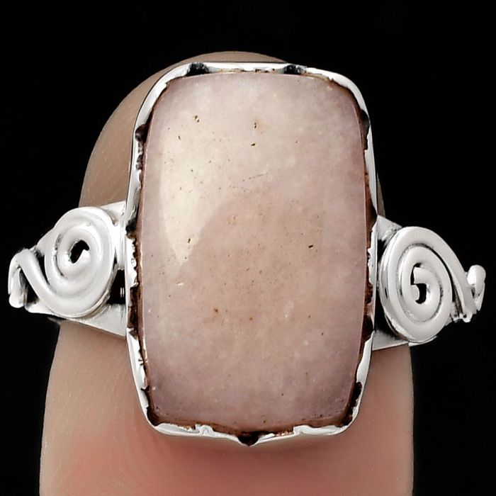 Natural Pink Scolecite Ring size-8 SDR178847 R-1315, 10x17 mm