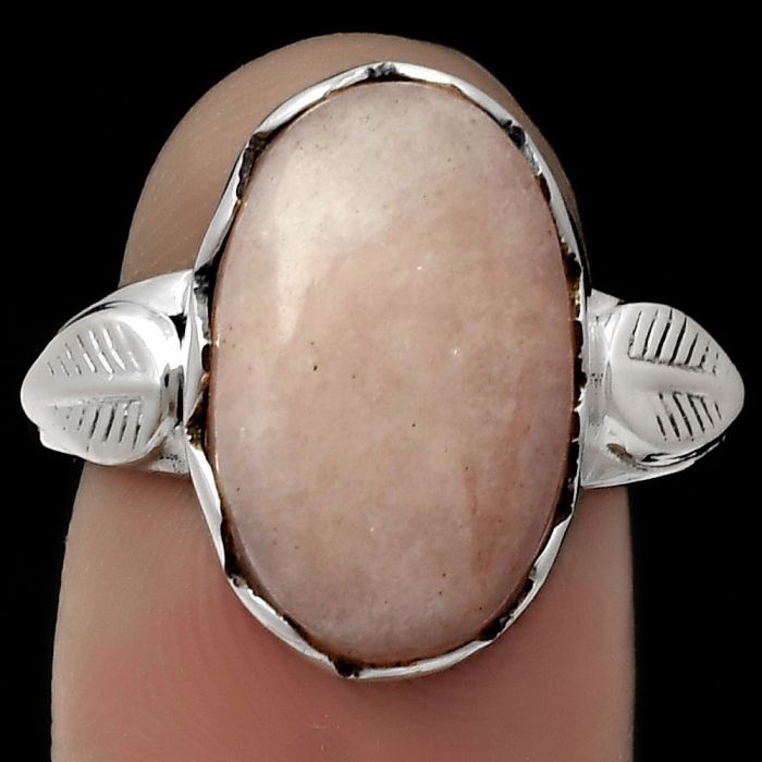 Natural Pink Scolecite Ring size-8.5 SDR178851 R-1315, 11x17 mm