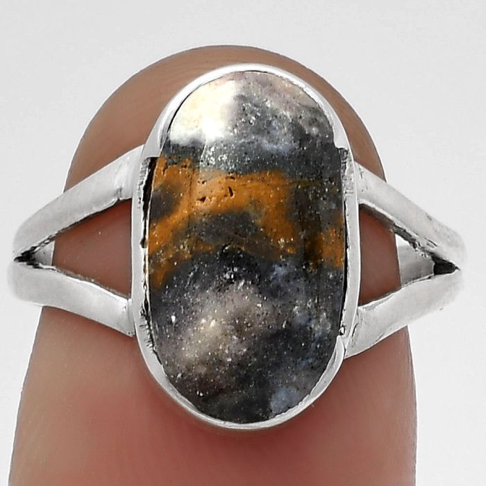 Natural Indian Blanket Jasper Ring size-7 SDR178924 R-1438, 8x14 mm