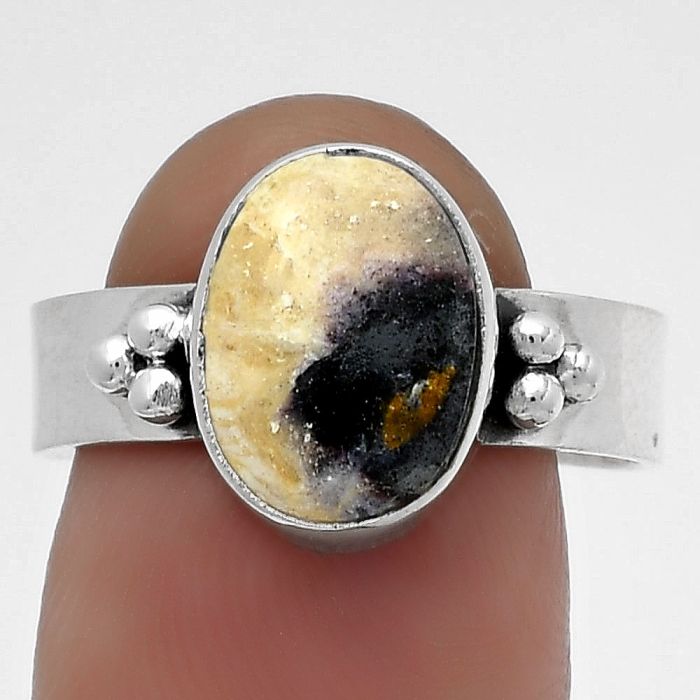 Natural Indian Blanket Jasper Ring size-9 SDR179032 R-1715, 9x12 mm