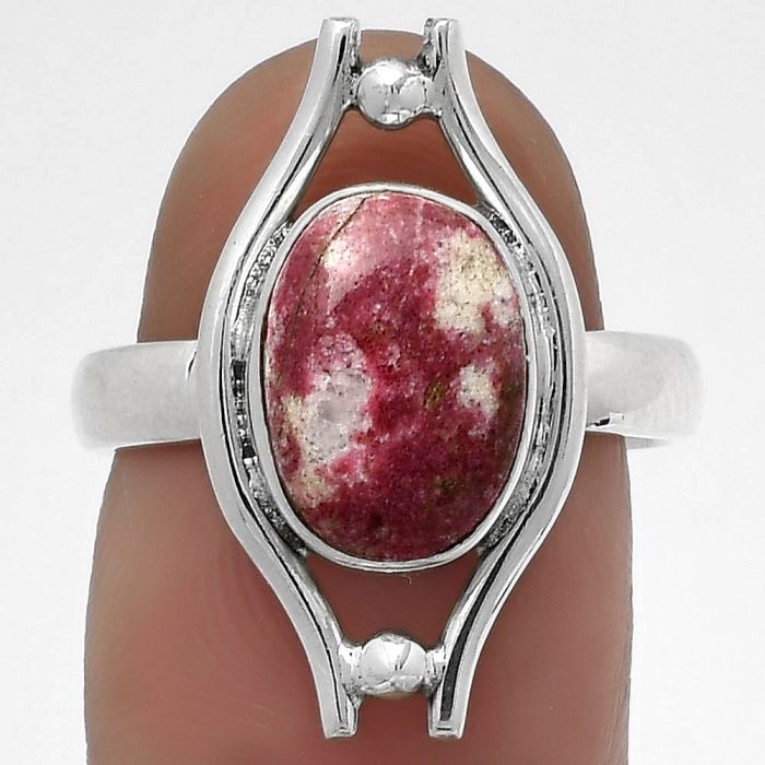 Natural Pink Thulite - Norway Ring size-7 SDR179063 R-1663, 8x11 mm