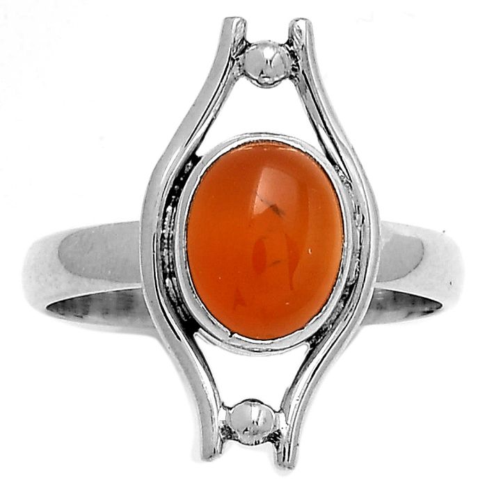 Natural Carnelian Ring size-9.5 SDR179087 R-1663, 8x10 mm