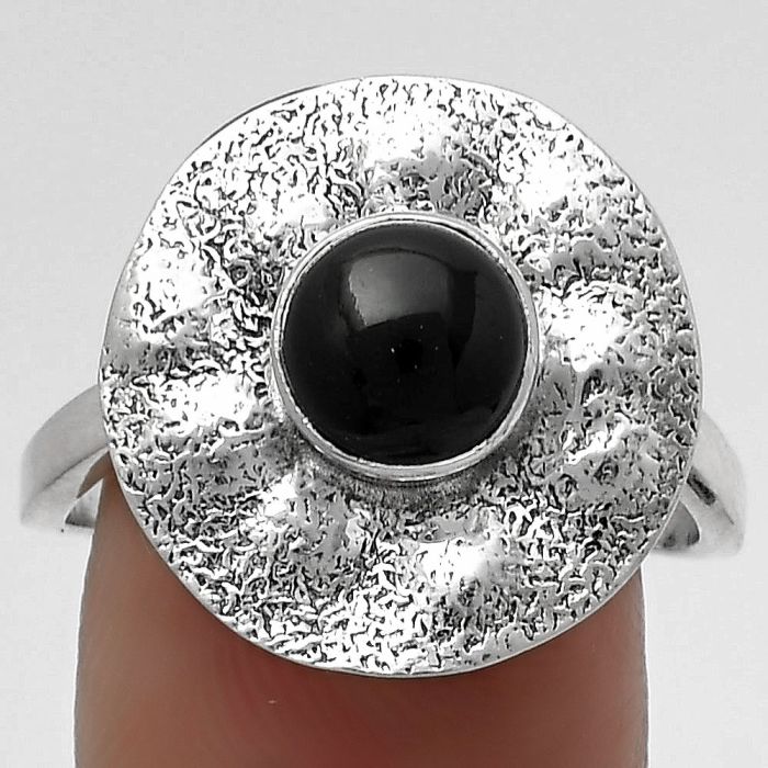 Natural Black Onyx - Brazil Ring size-7 SDR179114 R-1531, 7x7 mm