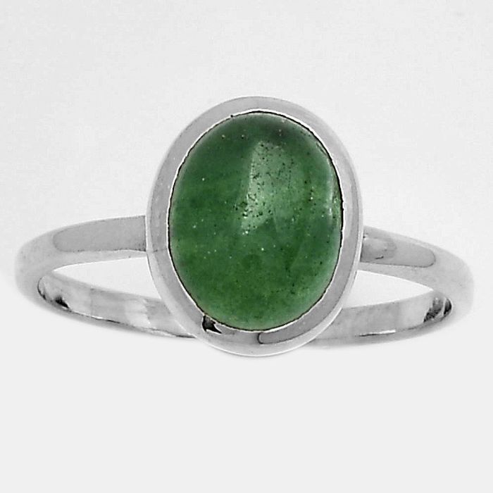 Natural Green Aventurine Ring size-8.5 SDR179237 R-1004, 7x9 mm