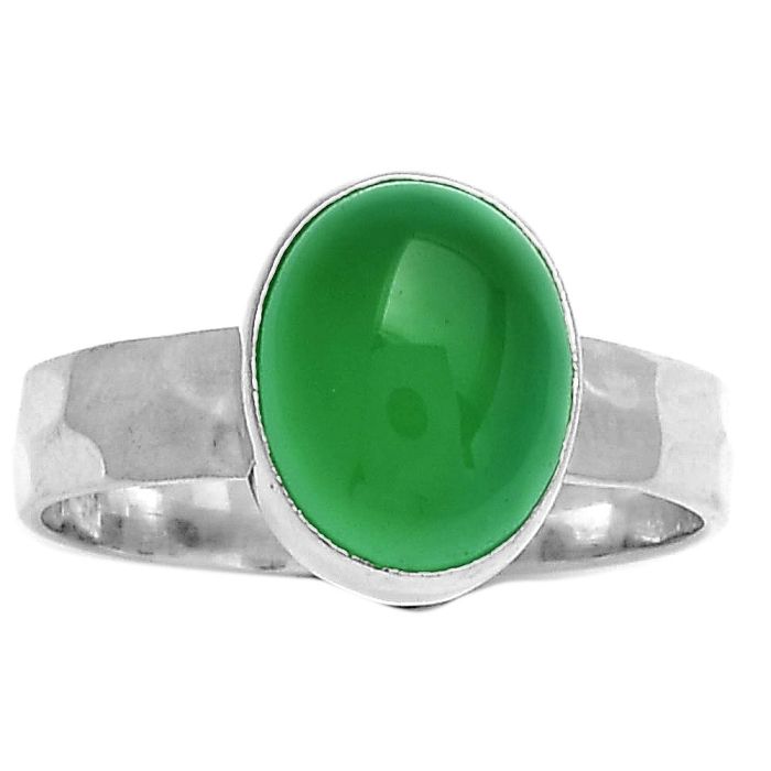 Natural Green Onyx Ring size-7 SDR179328 R-1001, 9x11 mm