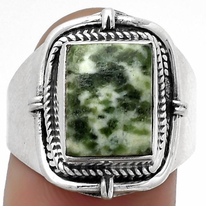 Natural Dioptase Ring size-8 SDR179343 R-1539, 9x12 mm