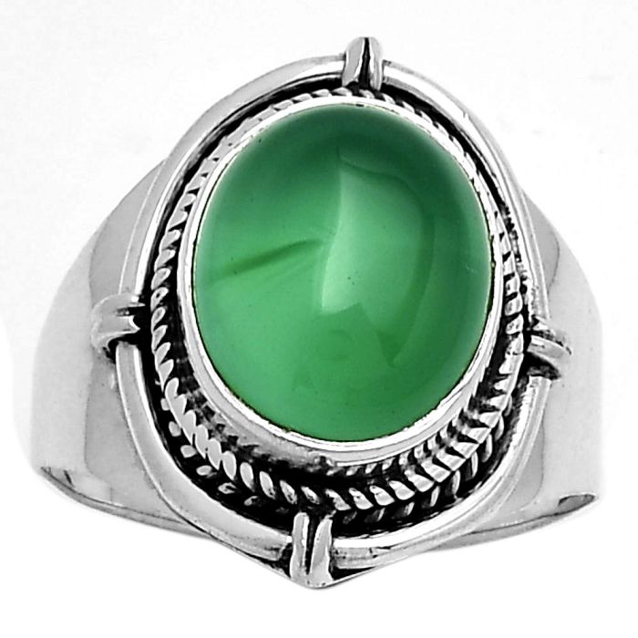 Natural Green Onyx Ring size-8 SDR179375 R-1539, 10x12 mm