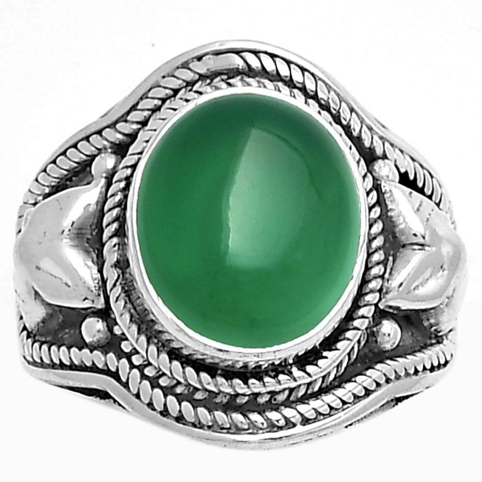 Natural Green Onyx Ring size-7.5 SDR179448 R-1312, 10x12 mm