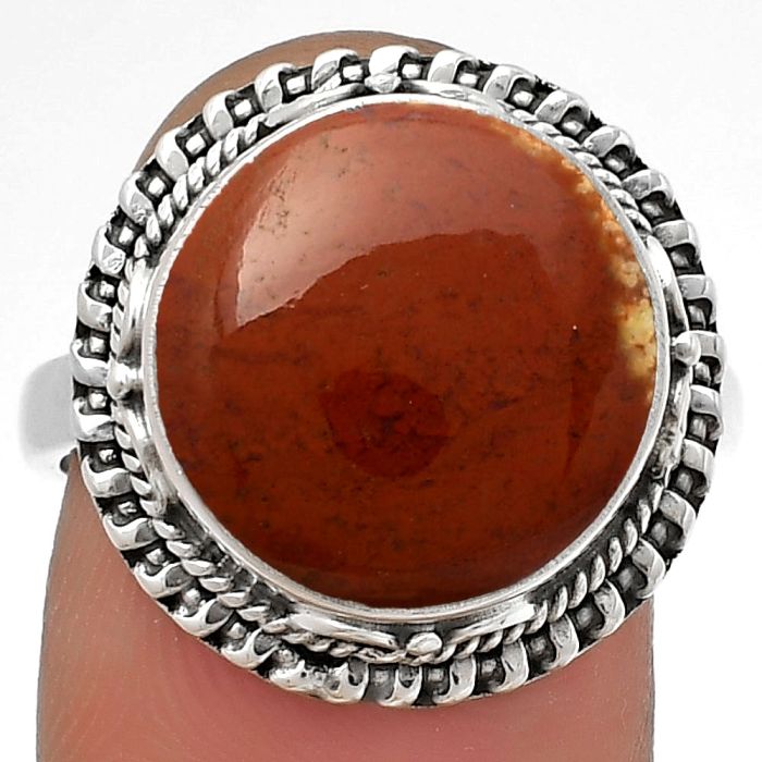 Natural Red Moss Agate Ring size-8 SDR179488 R-1279, 14x14 mm