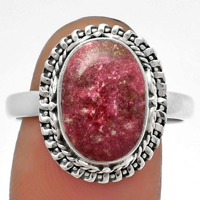 Natural Pink Thulite - Norway Ring size-9 SDR179494 R-1279, 9x13 mm