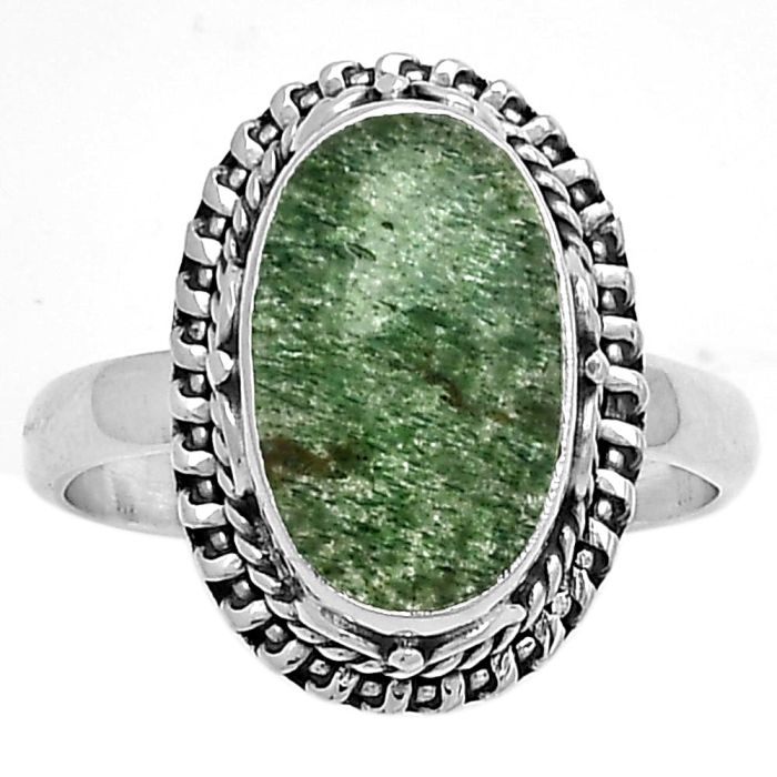 Natural Green Aventurine Ring size-8.5 SDR179502 R-1279, 8x14 mm